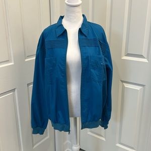 Vintage blue lightweight spring jacket, bomber cut.